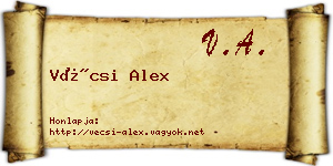 Vécsi Alex névjegykártya
