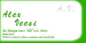 alex vecsi business card